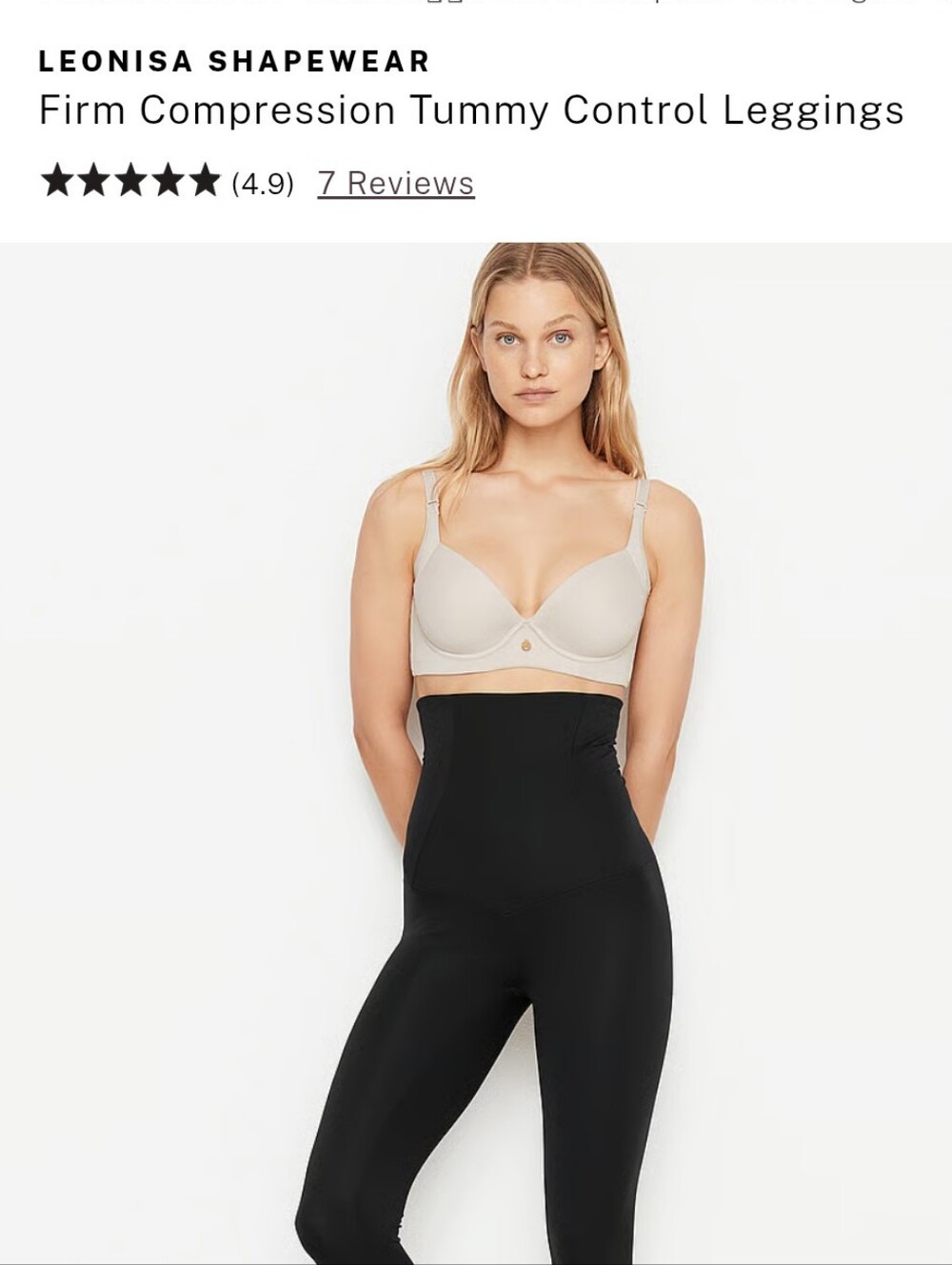 Leonisa Shapewear - Tummy Control Firm Compression Leggings - L